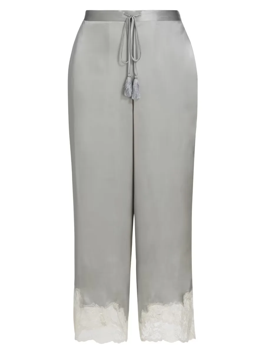 Lolita Silk Lace-Trimmed Pants by Natori