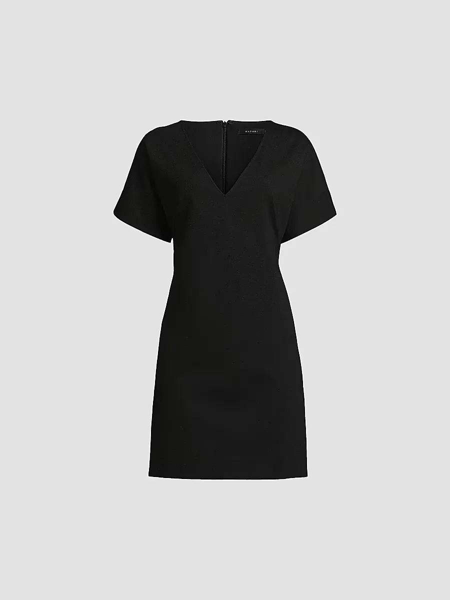 Compact Knit Short Sleeve Sheath Dress by Natori