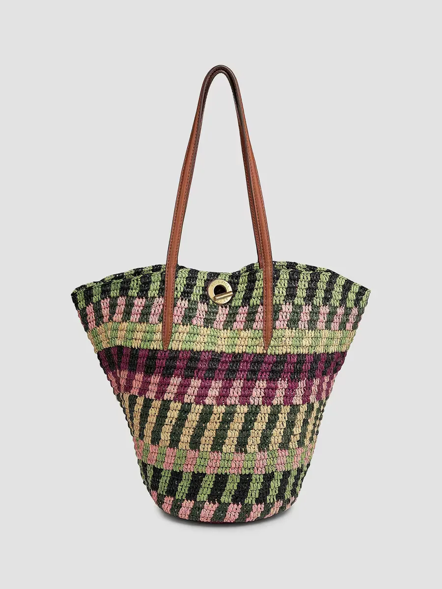 Veronica Beard Striped Raffia Tote Bag by Veronica Beard