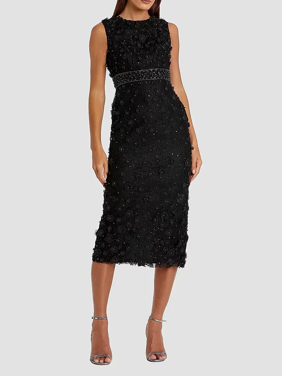 Mac Duggal Floral Beaded Sheath Dress by M.A.C.