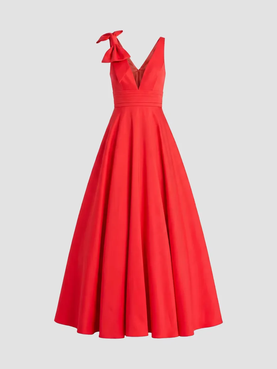 Mac Duggal Crepe Sleeveless V-Neck Gown by M.A.C.