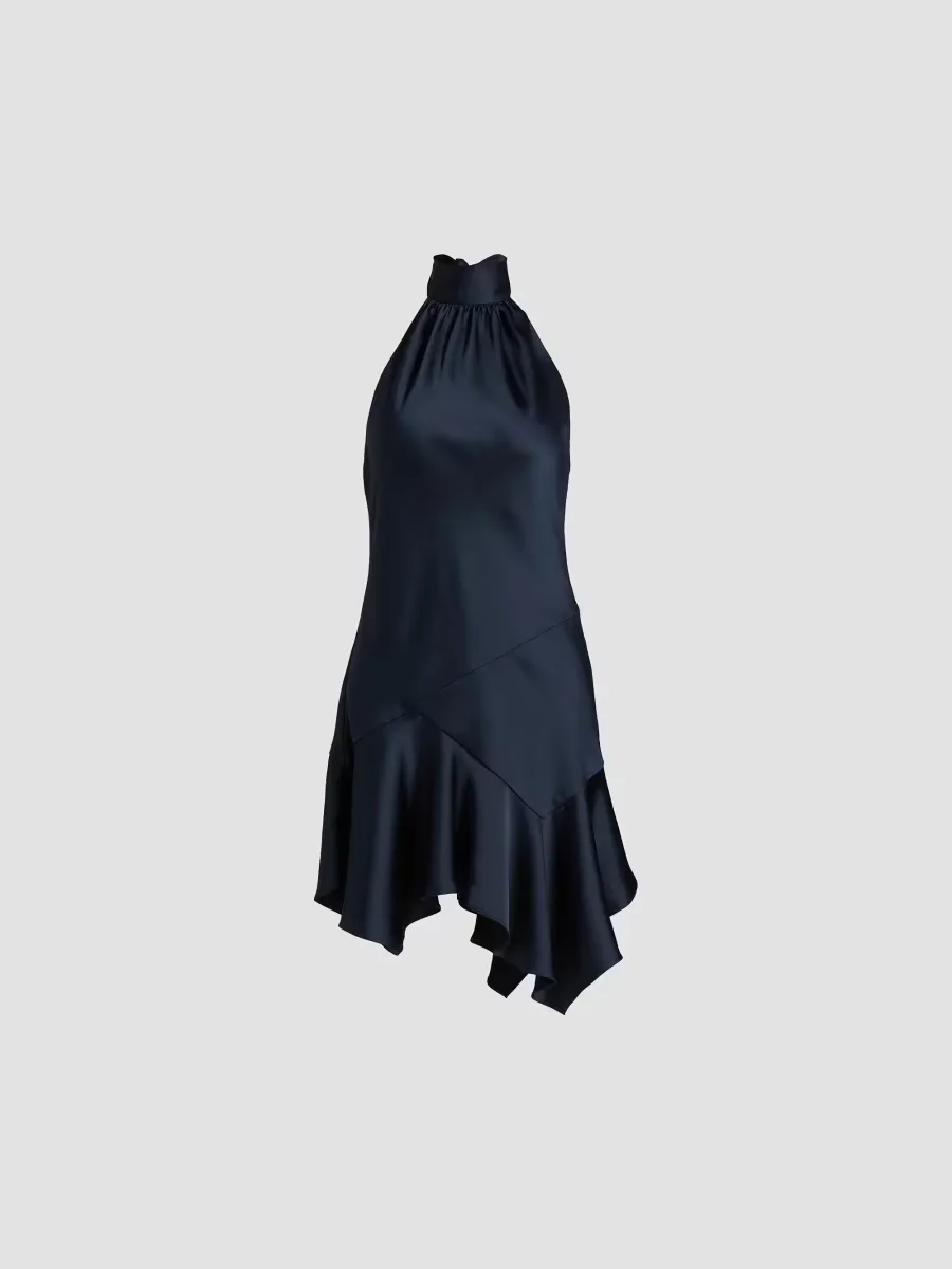 Nari Satin Halter Minidress