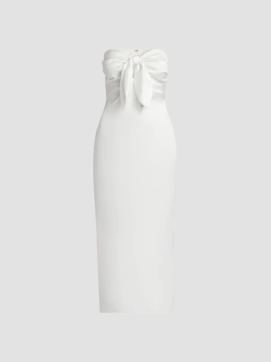Orion Knotted Satin Midi-Dress by Ramy Brook