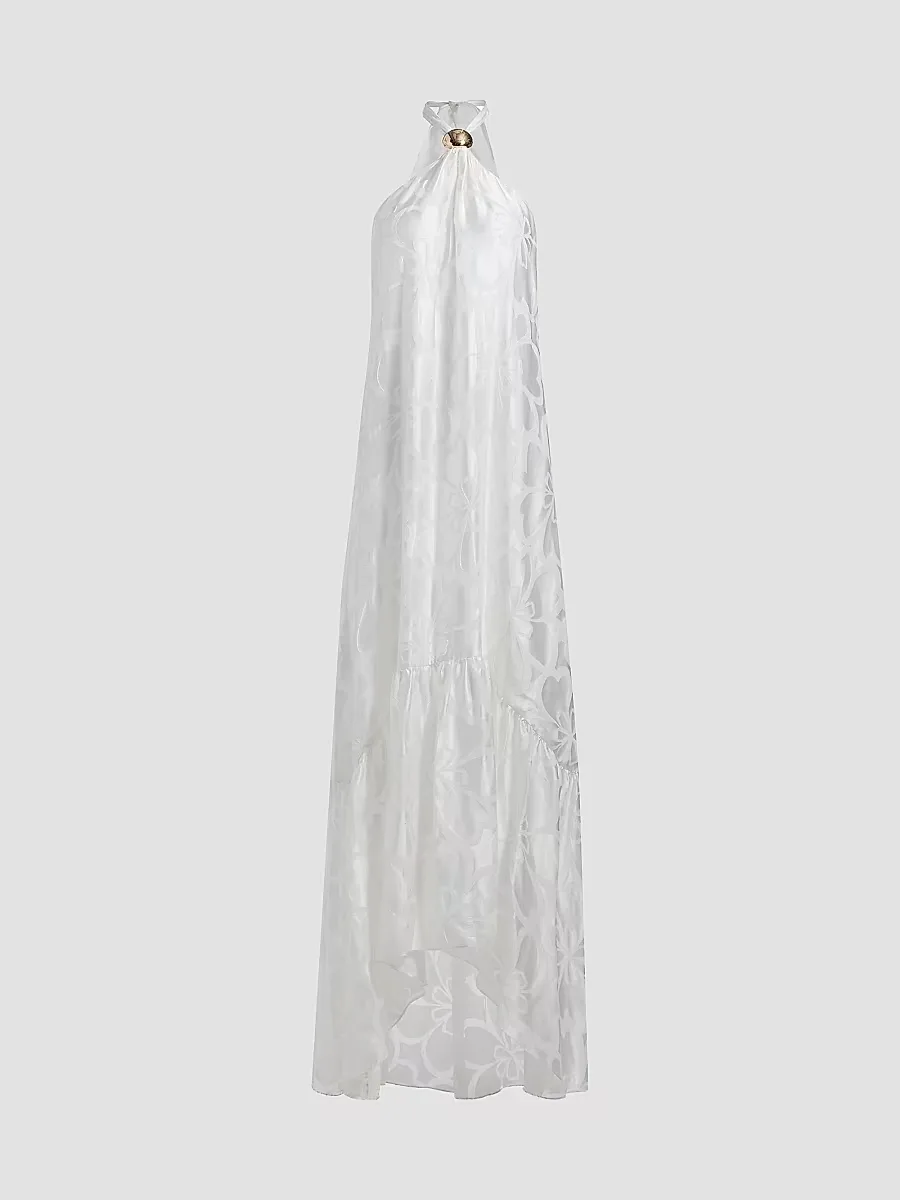 Zelda Floral Burnout Halter Maxi Dress by Ramy Brook