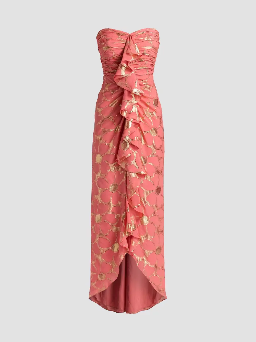 Daisy Goldie Floral Strapless Gown by Ramy Brook