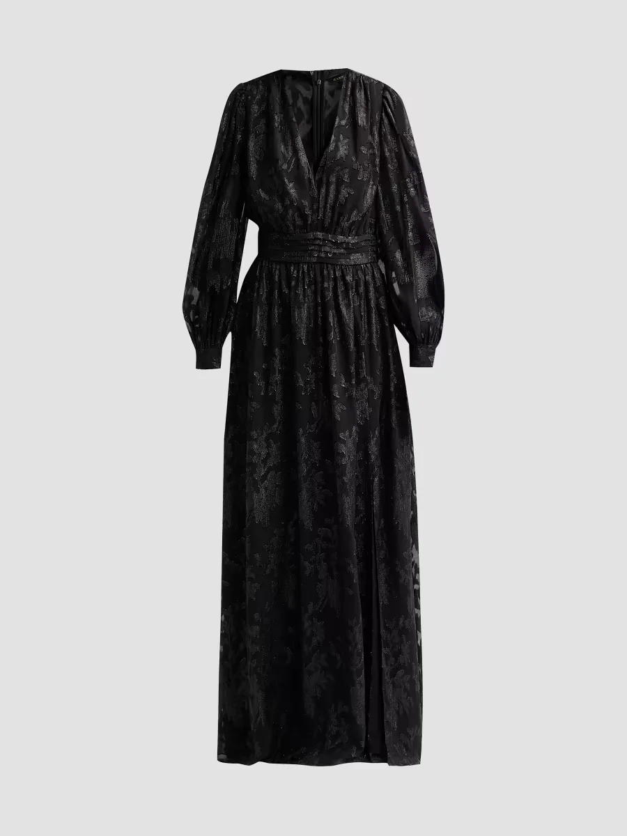 Rebecca Flocked Metallic Gown
