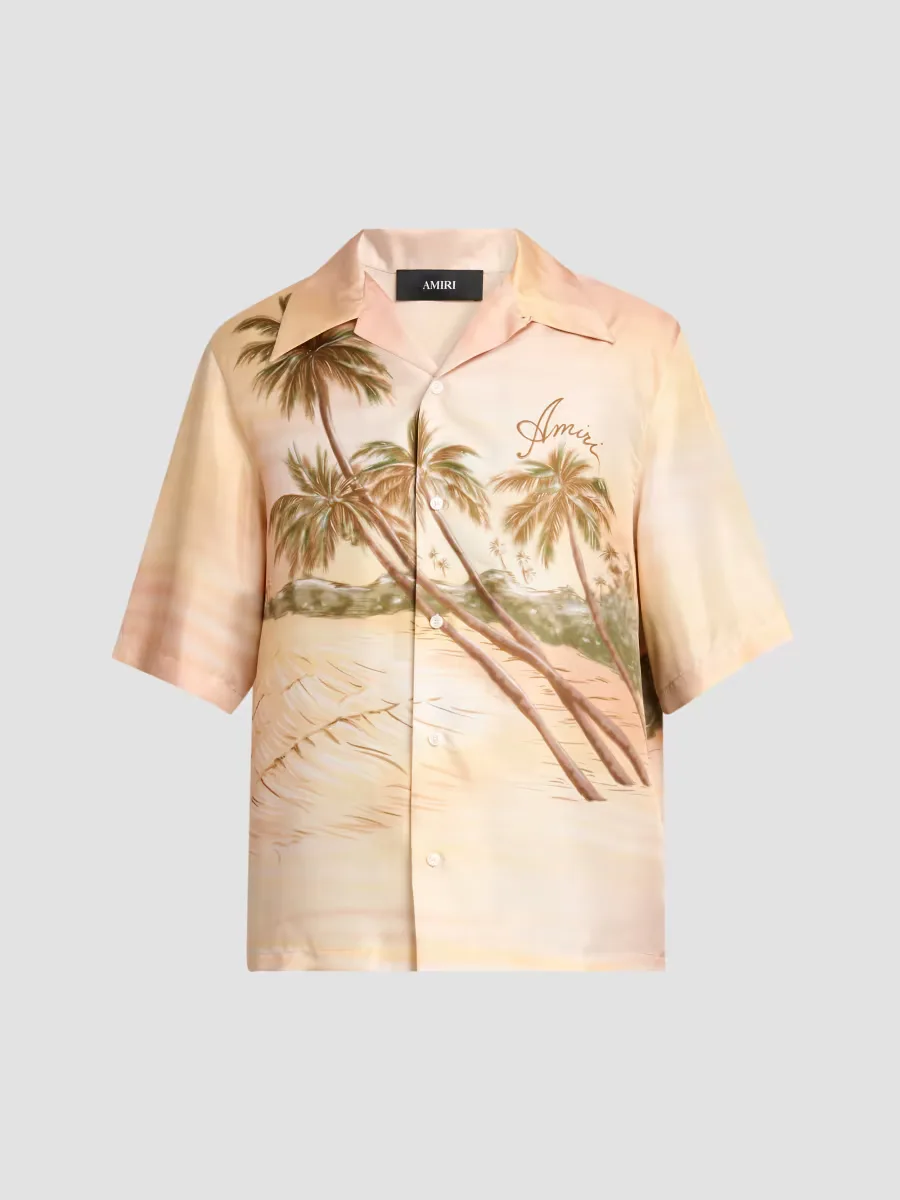 Palms Printed Silk Camp Shirt by AMIRI
