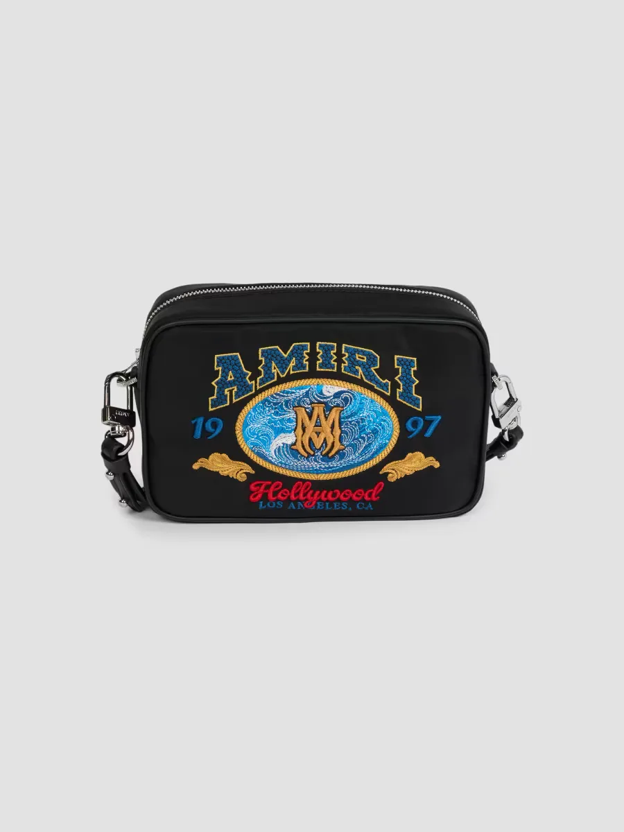 Embroidered Logo Camera Case by AMIRI