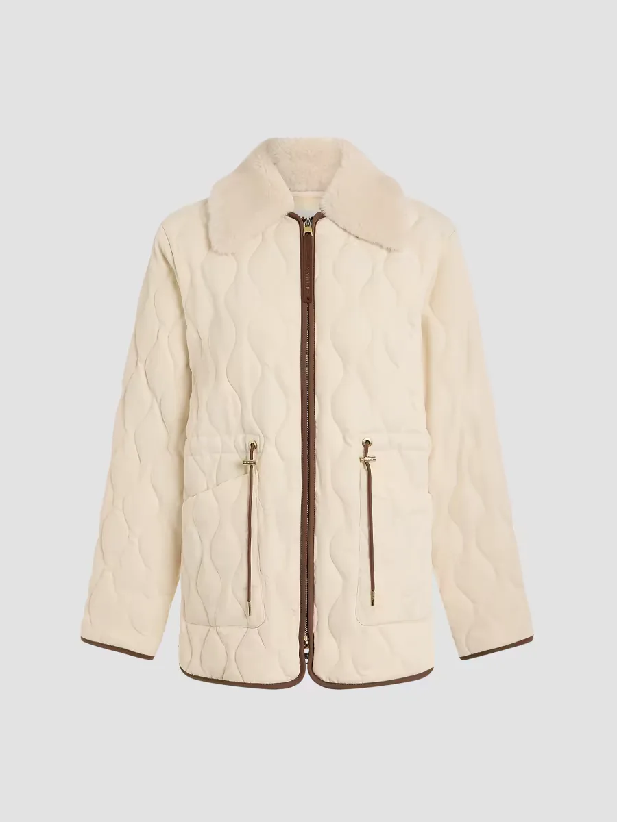 Bartley Faux Fur-Collar Quilted Twill Jacket by Varley