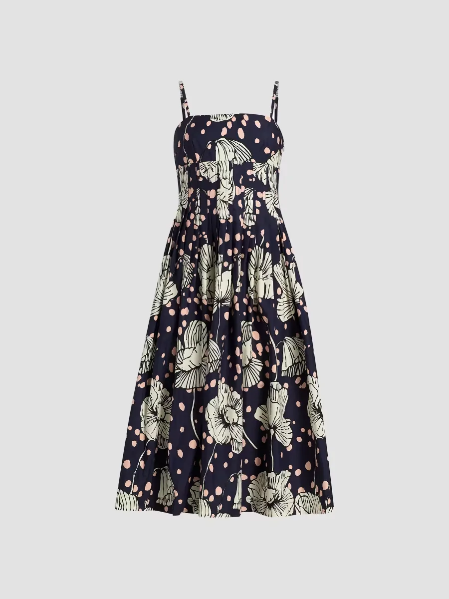 Sea Island Dotted Floral Cotton Midi-Dress by Cara Cara