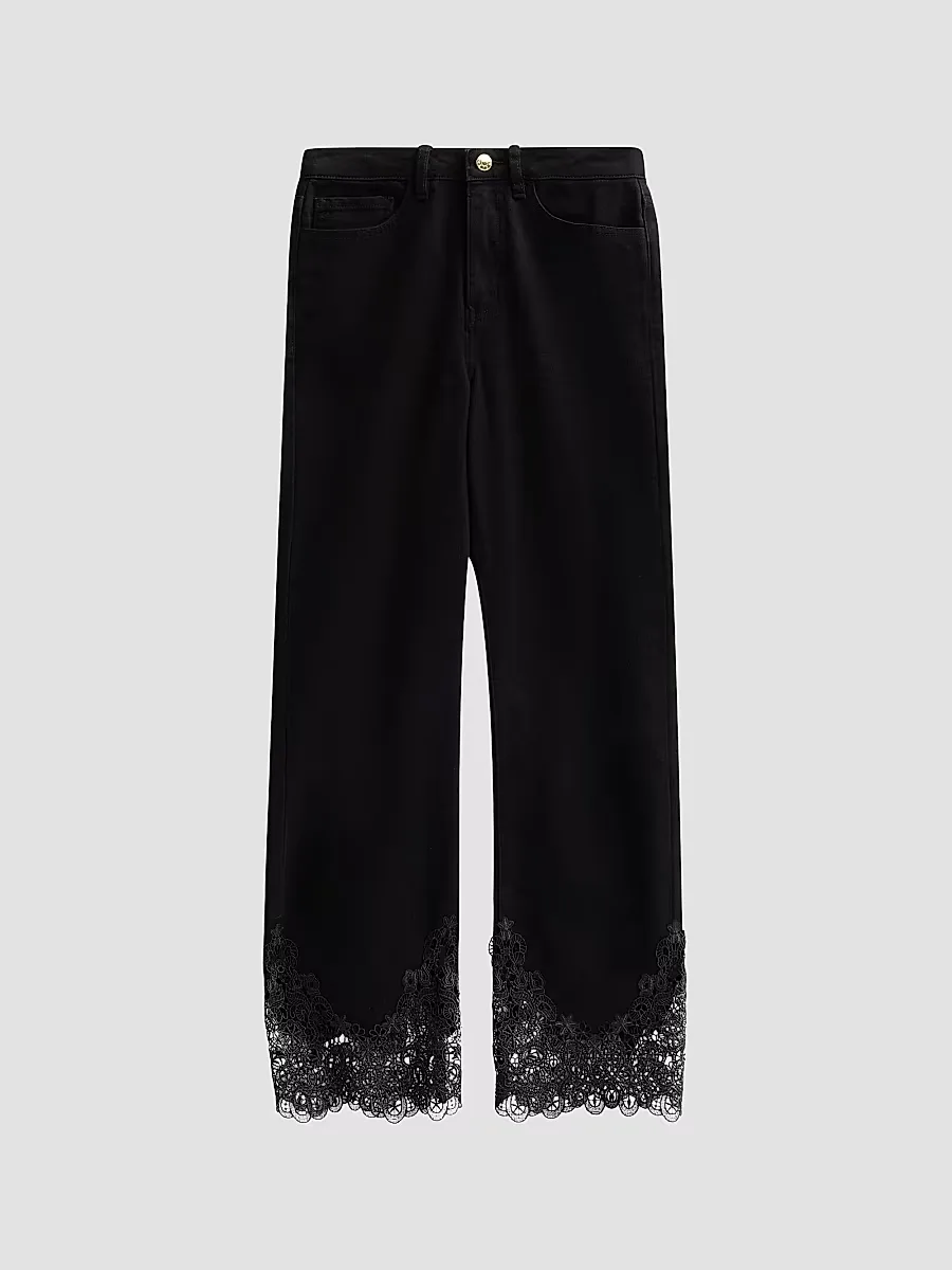Bellatrix High-Rise Lace-Cuff Crop Jeans by Generation Love