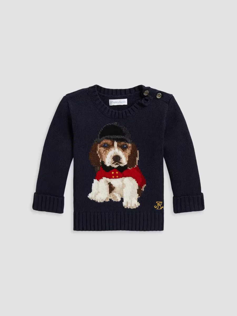 Dog-Intarsia Crewneck Sweater by Polo Ralph Lauren