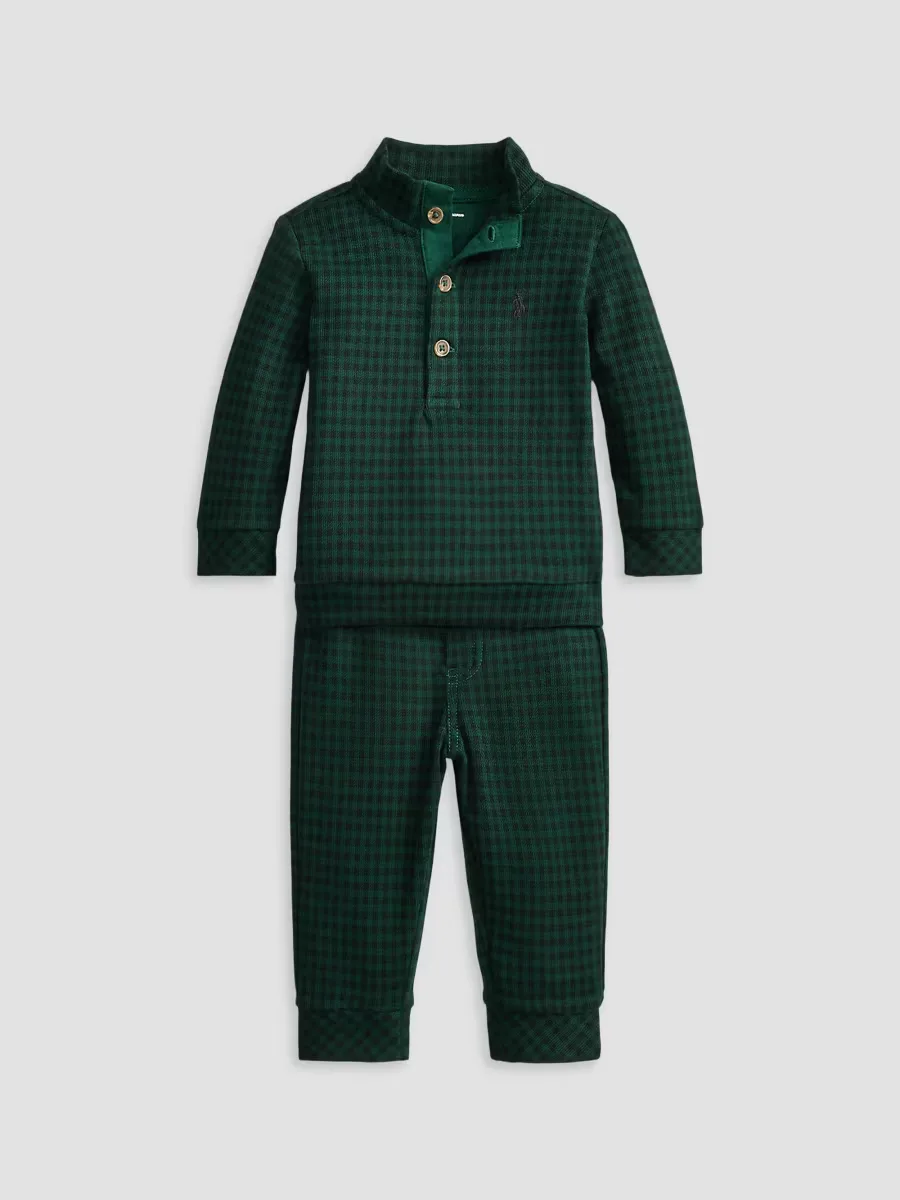 Plaid Rib Cotton Pullover & Joggers Set by Polo Ralph Lauren
