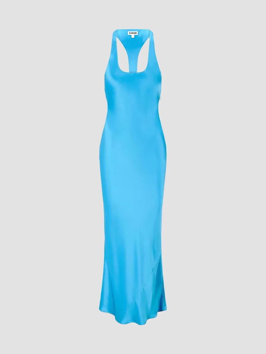 Juanita Racerback Bias Satin Maxi Dress by STAUD