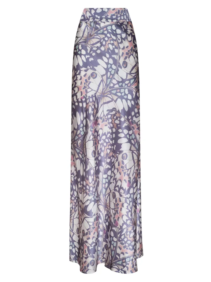 Ryker Butterfly-Print Silk Maxi Skirt by L'AGENCE