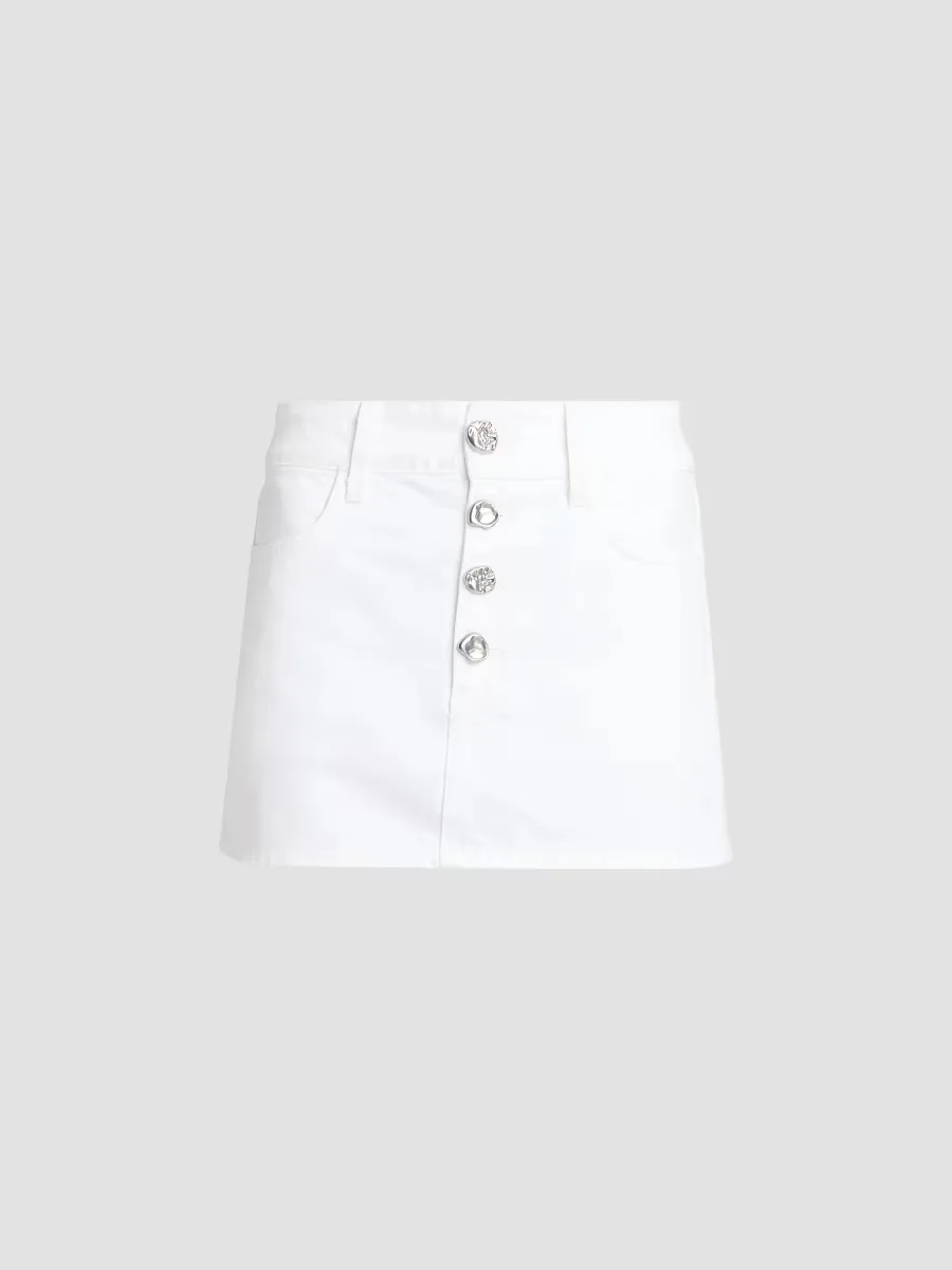 Solene Button-Fly Denim Miniskirt by L'AGENCE
