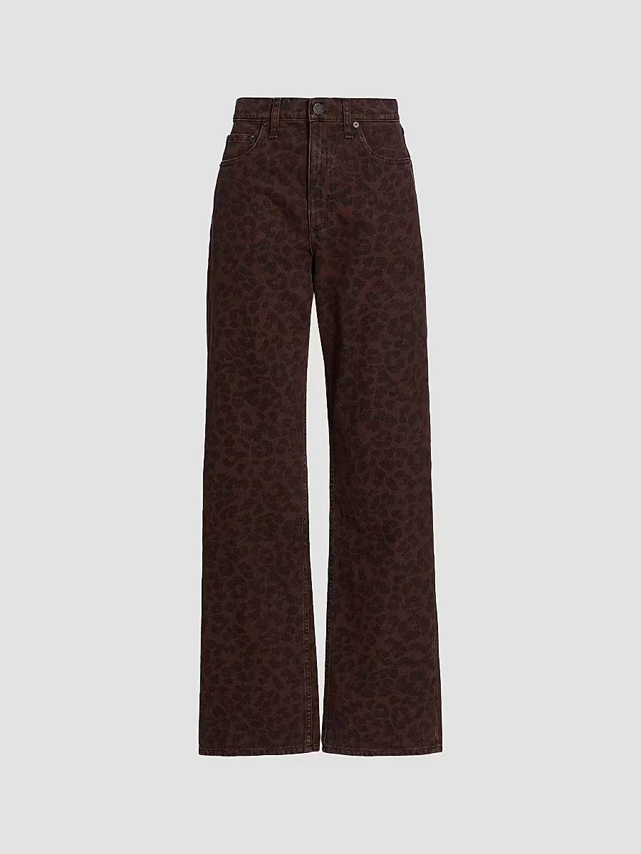 Shea Leopard-Print Relaxed-Fit Straight Jeans by rag & bone
