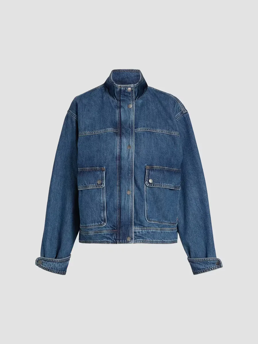 Sophia Stand Collar Denim Jacket