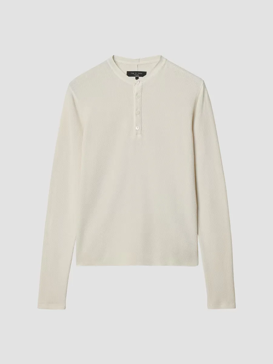 Classic Textured Knit Henley Top by rag & bone