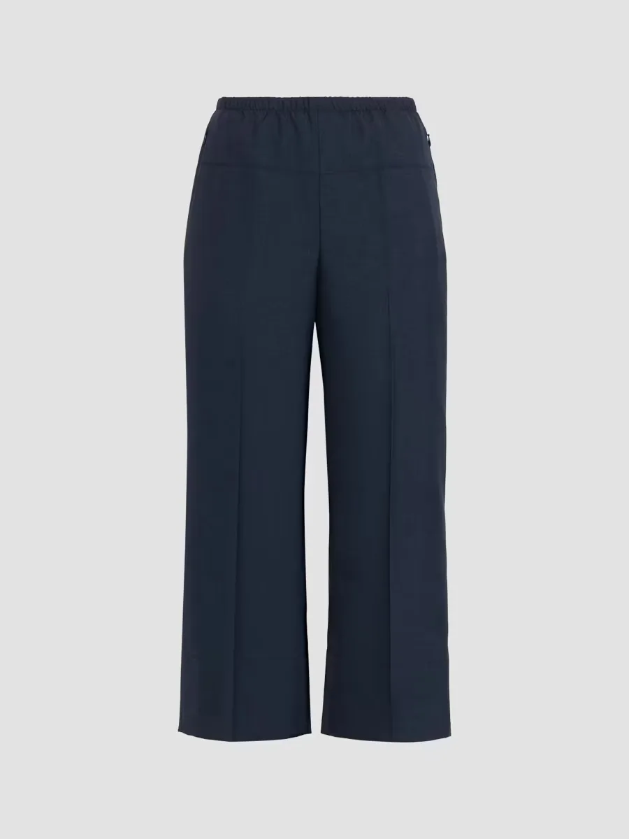 City Twill Wide-Leg Crop Pants by Theory