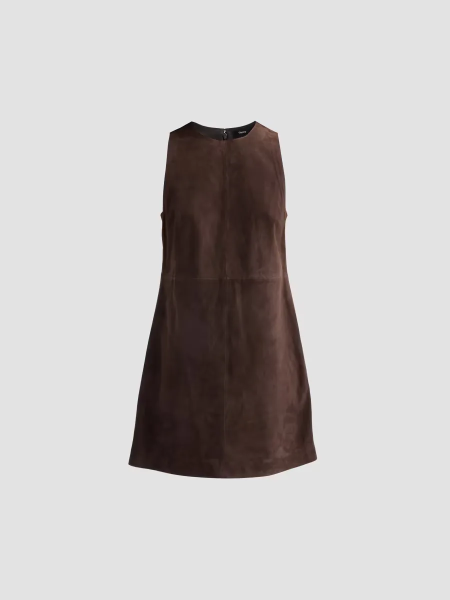Suede Shift Mini Dress by Theory