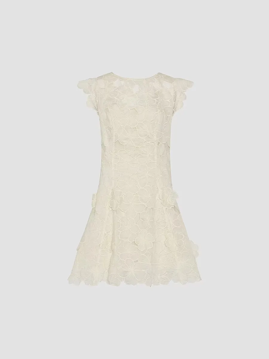Myla 3D Floral-Embroidered Minidress