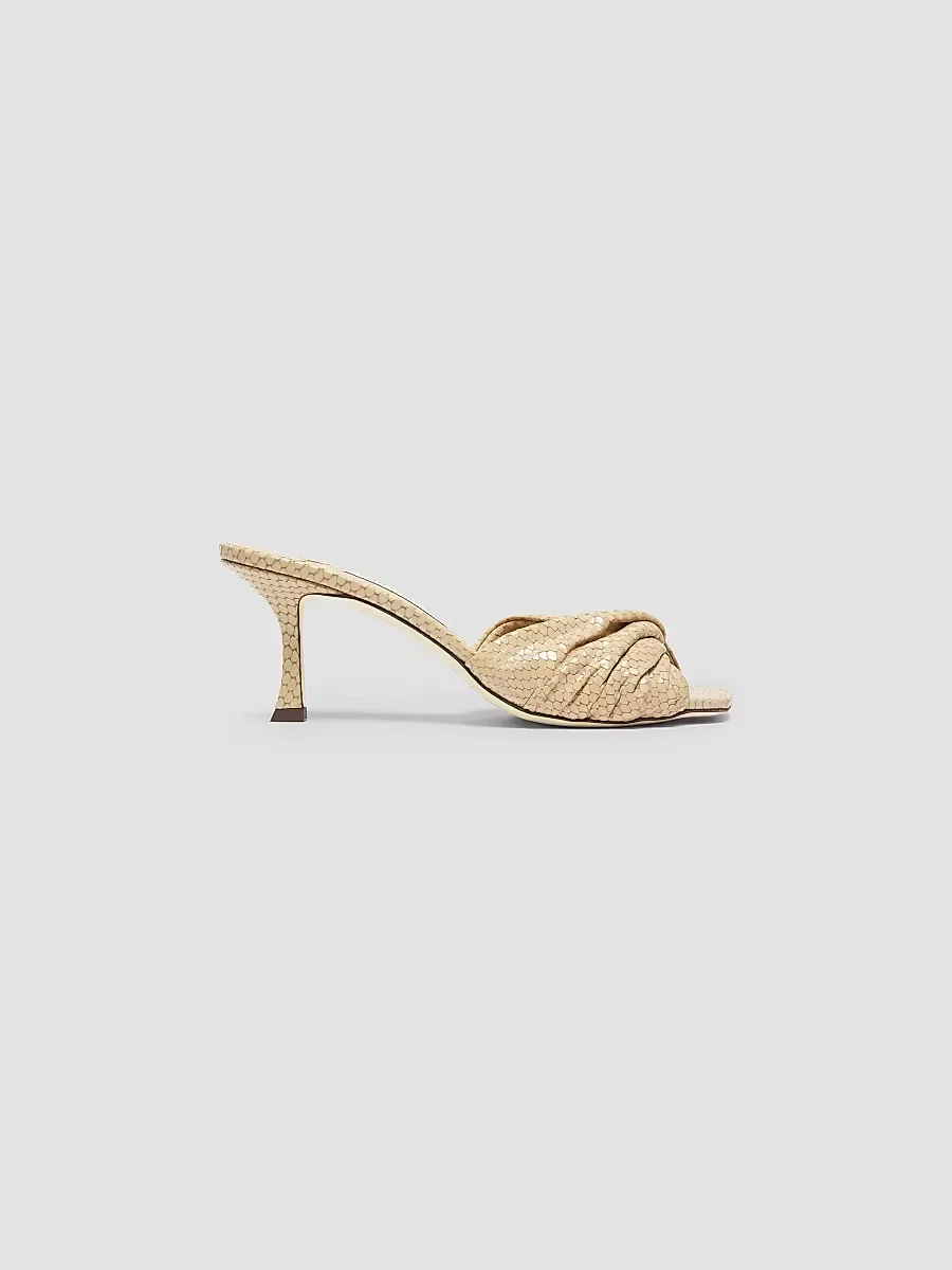 Skye 70MM Twisted Textured Leather Mules by Jimmy Choo