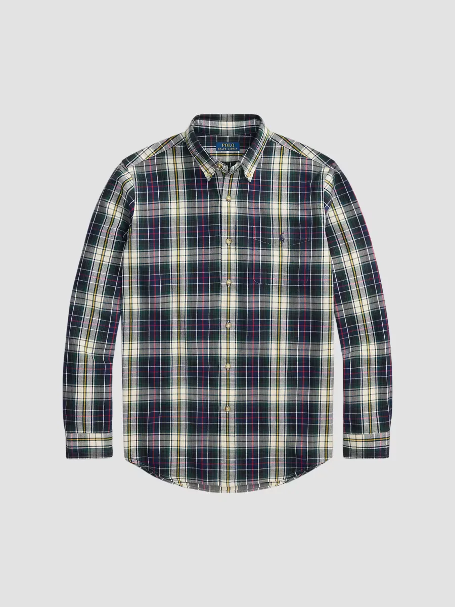Plaid Brushed Oxford Cotton Classic-Fit Shirt