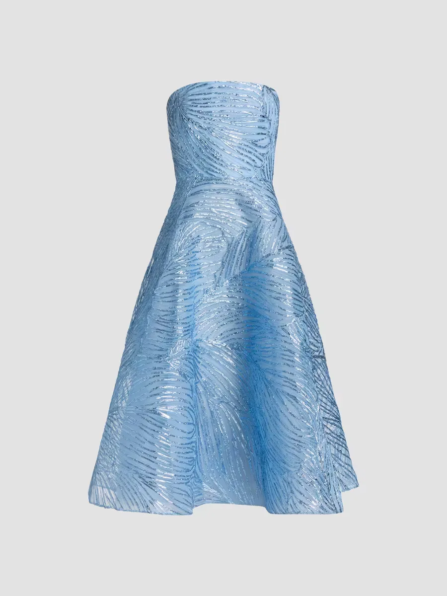 Strapless Raffia Cocktail Dress by Naeem Khan