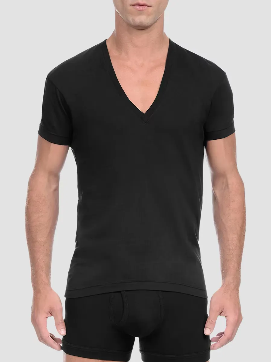 Pima Cotton Slim-Fit V-Neck Tee by 2XIST