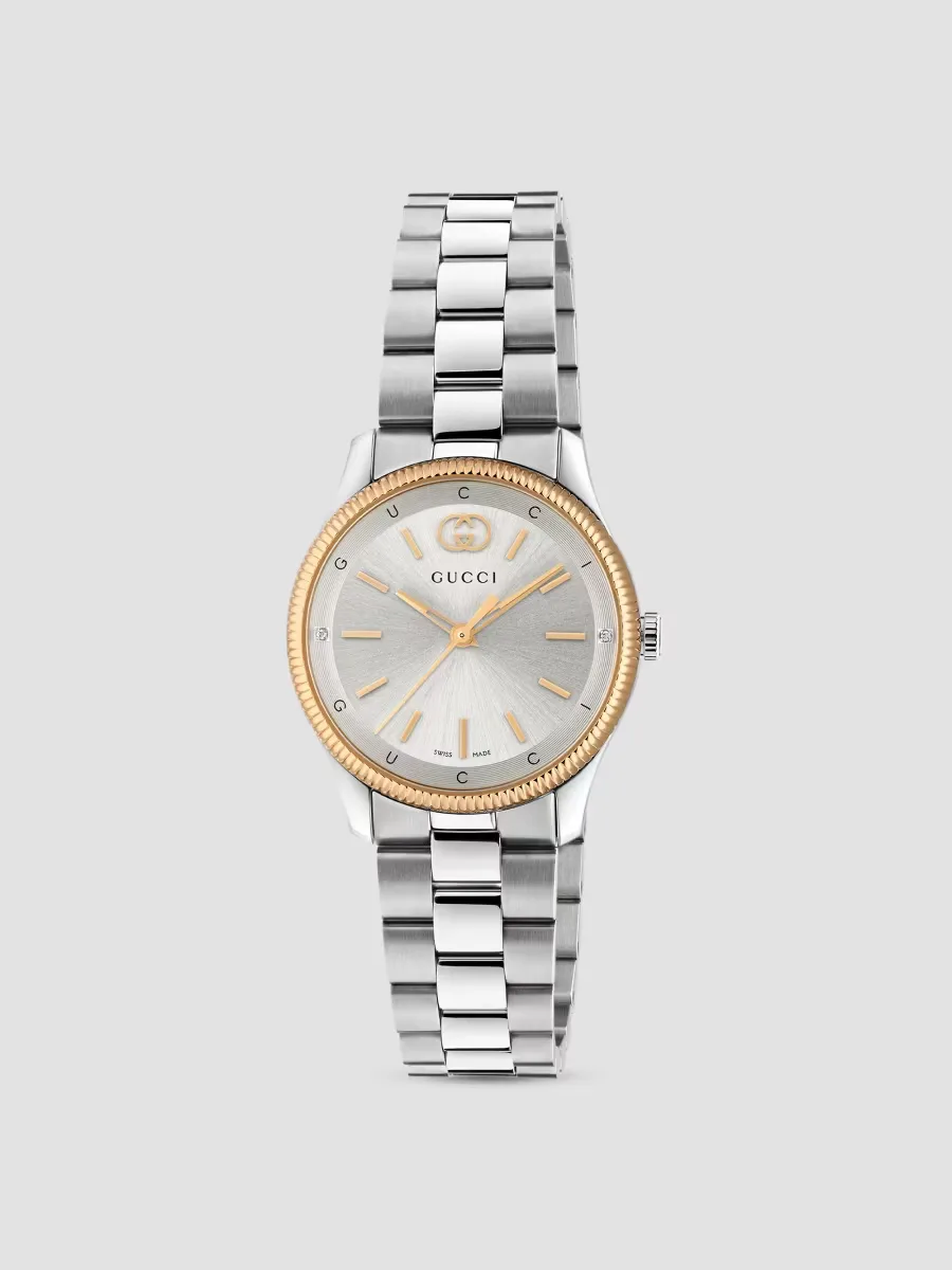 G-Timeless Two-Tone Stainless Steel & 0.008 TCW Diamond Bracelet Watch 29MM by Gucci
