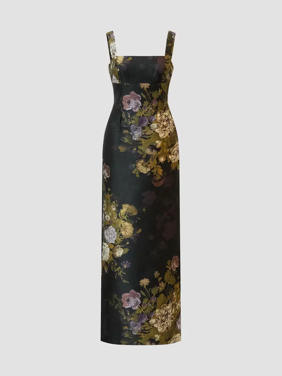 Lilith Floral Jacquard Column Gown by Kay Unger