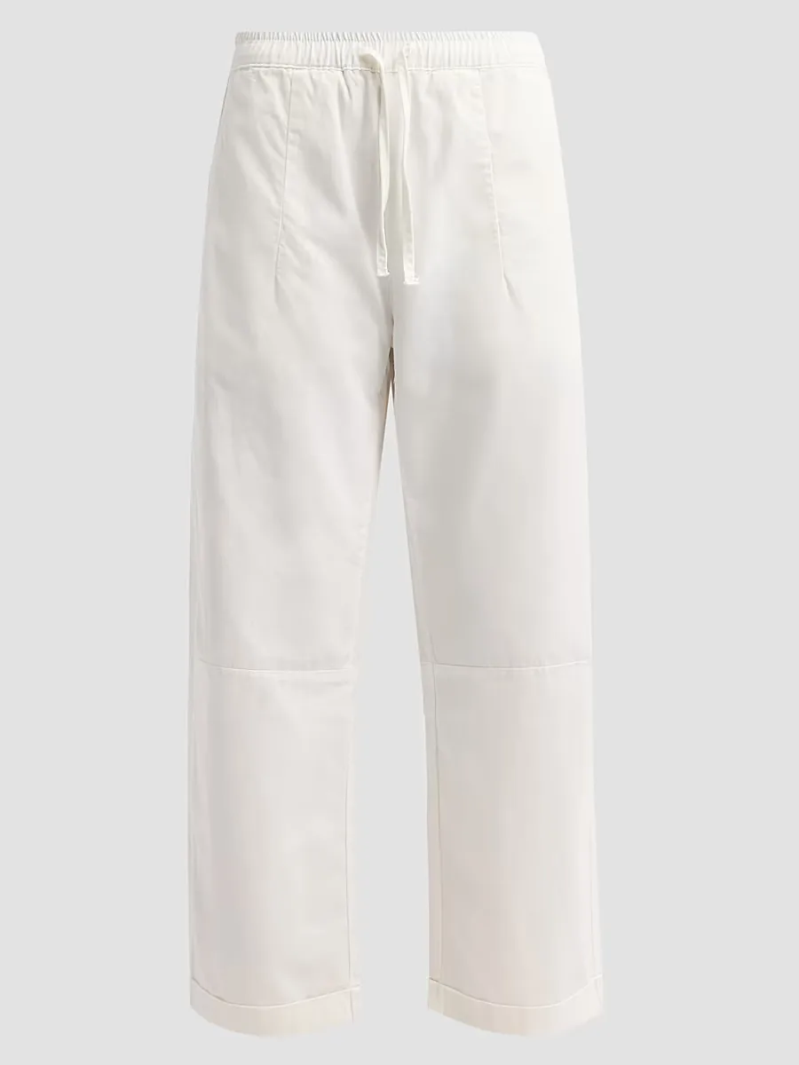 Mara Cotton Sateen Straight-Leg Pants
