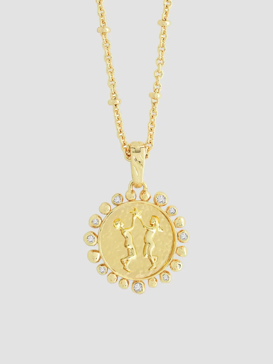 Zodiac 18K-Gold-Plated & Cubic Zirconia Pendant Necklace