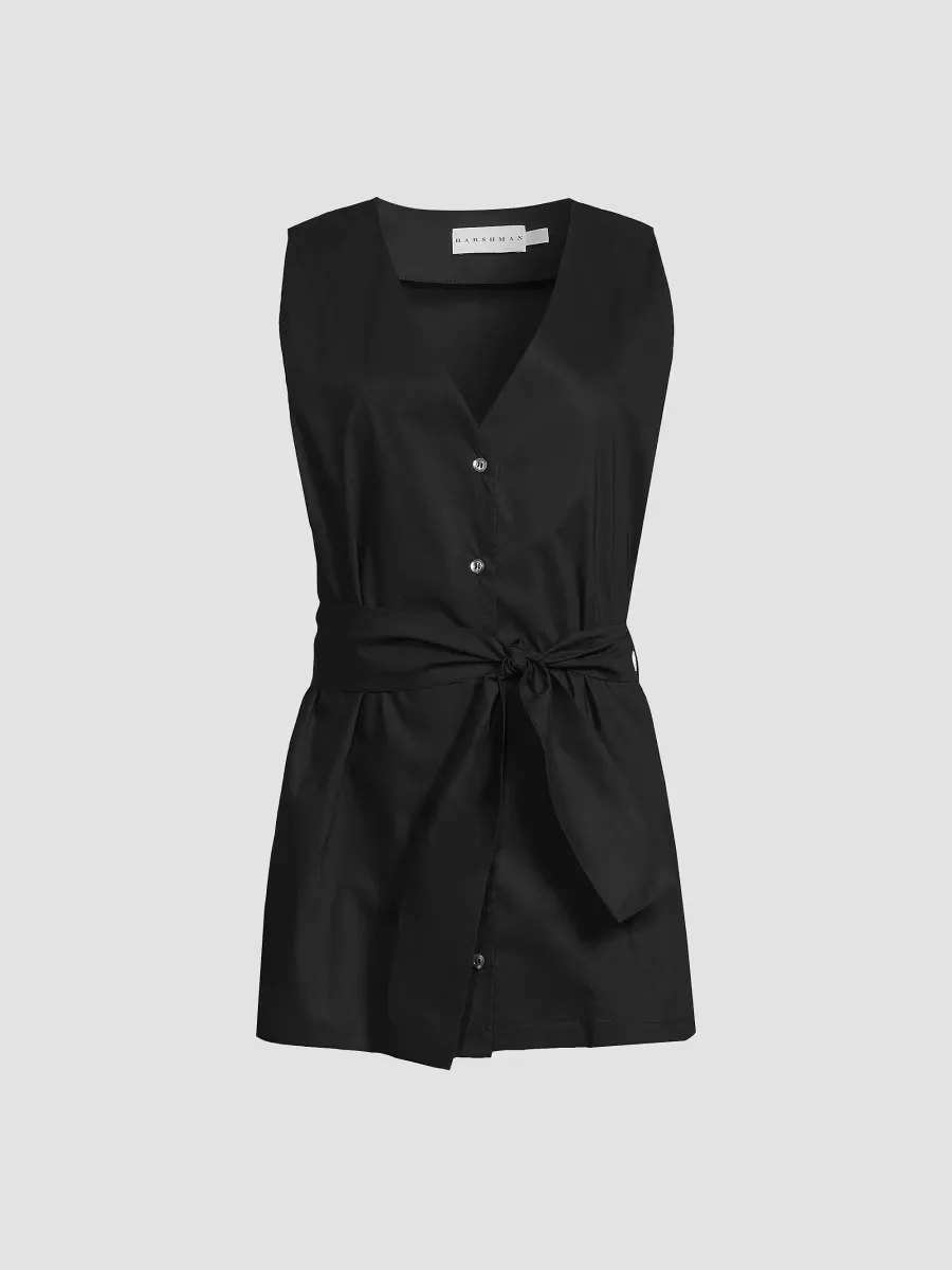 Reya Belted Sleeveless Top by Harshman
