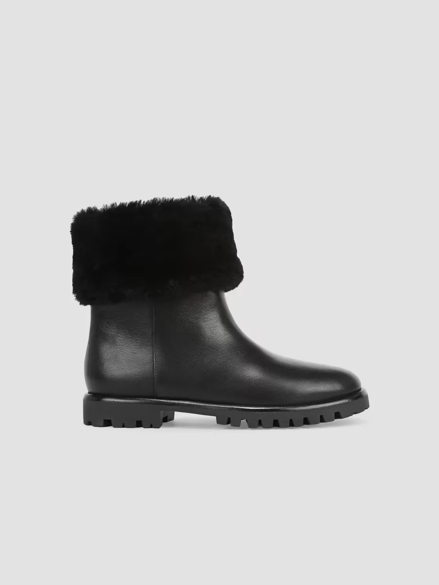 Cameron 25MM Leather & Shearling Lugsole Boots by Vince