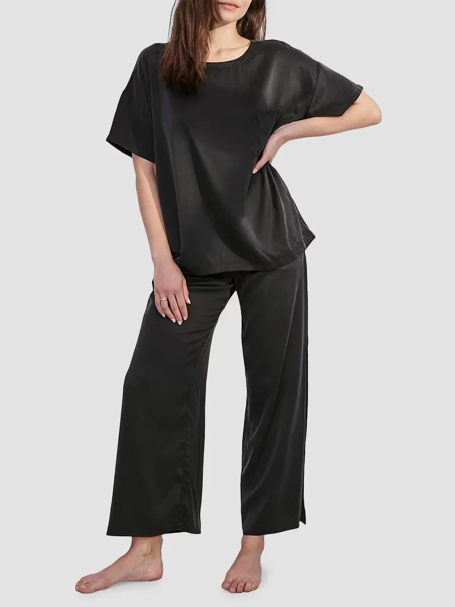 Washable Silk T-Shirt & Pants Pajamas by Lunya