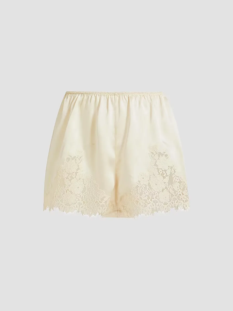Iona Lace-Trimmed Silk Shorts