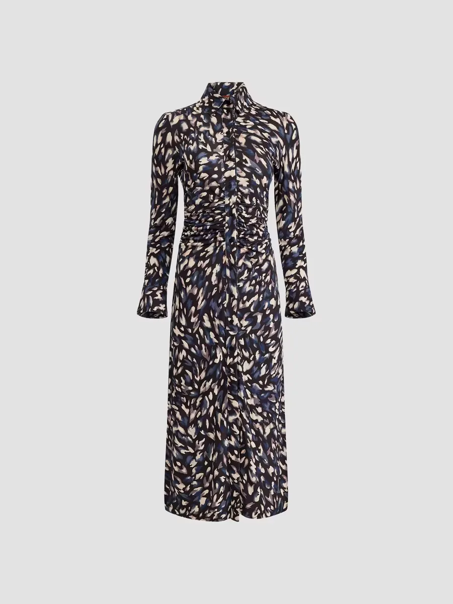 Claudia Animal Print Ruched Shirtdress by Altuzarra