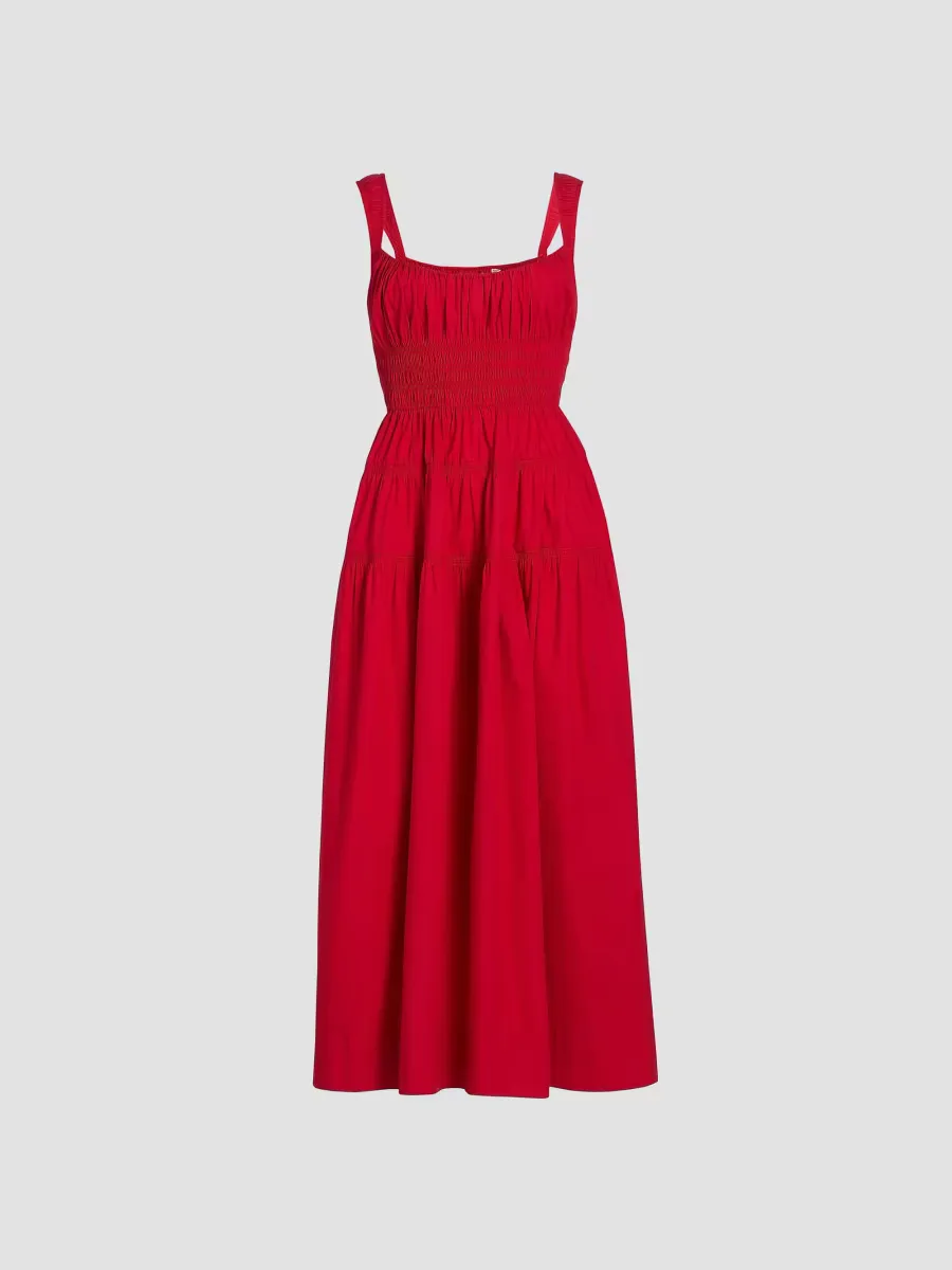 Clover Cotton Fit & Flare Midi-Dress by DEN