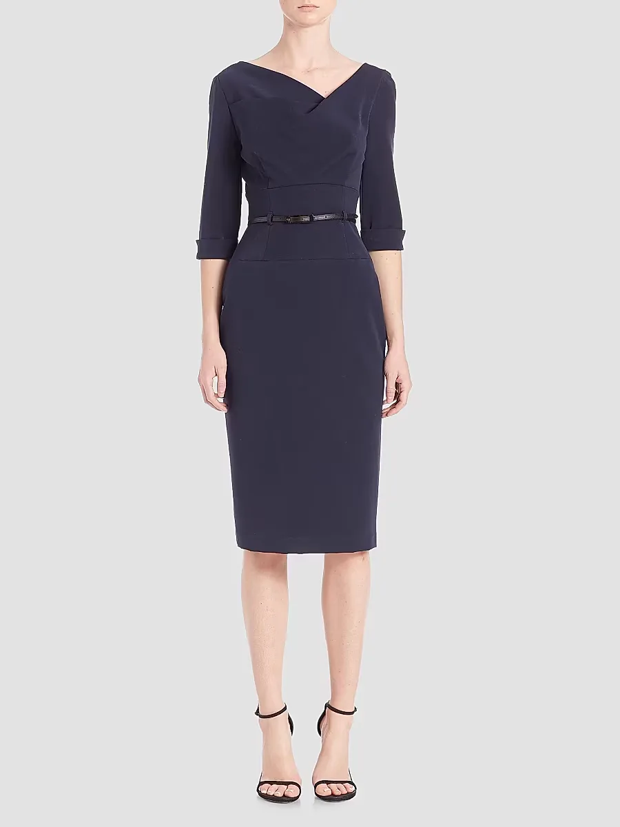 Jackie O Three-Quarter Sleeve Dress by Black Halo