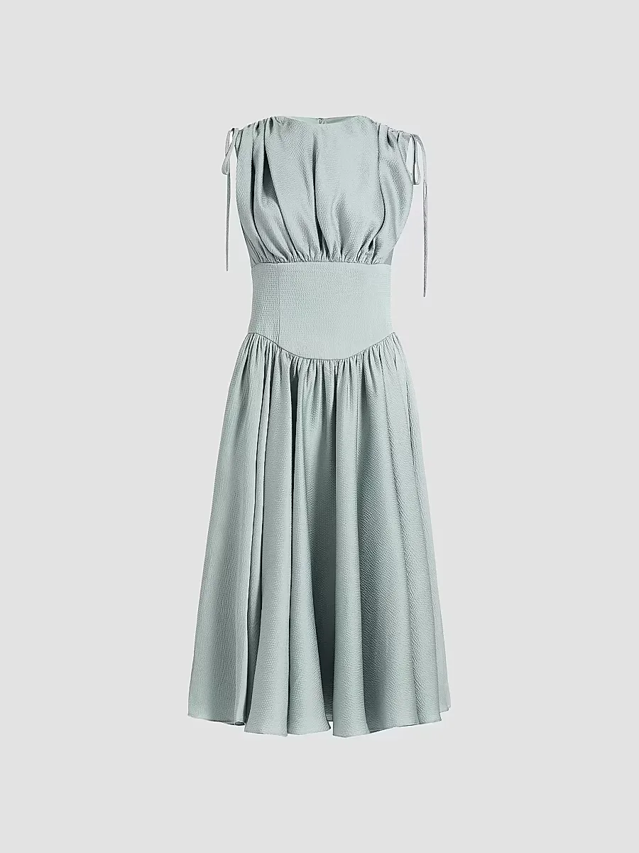 Gathered Sleeveless Cocktail Dress by Amsale