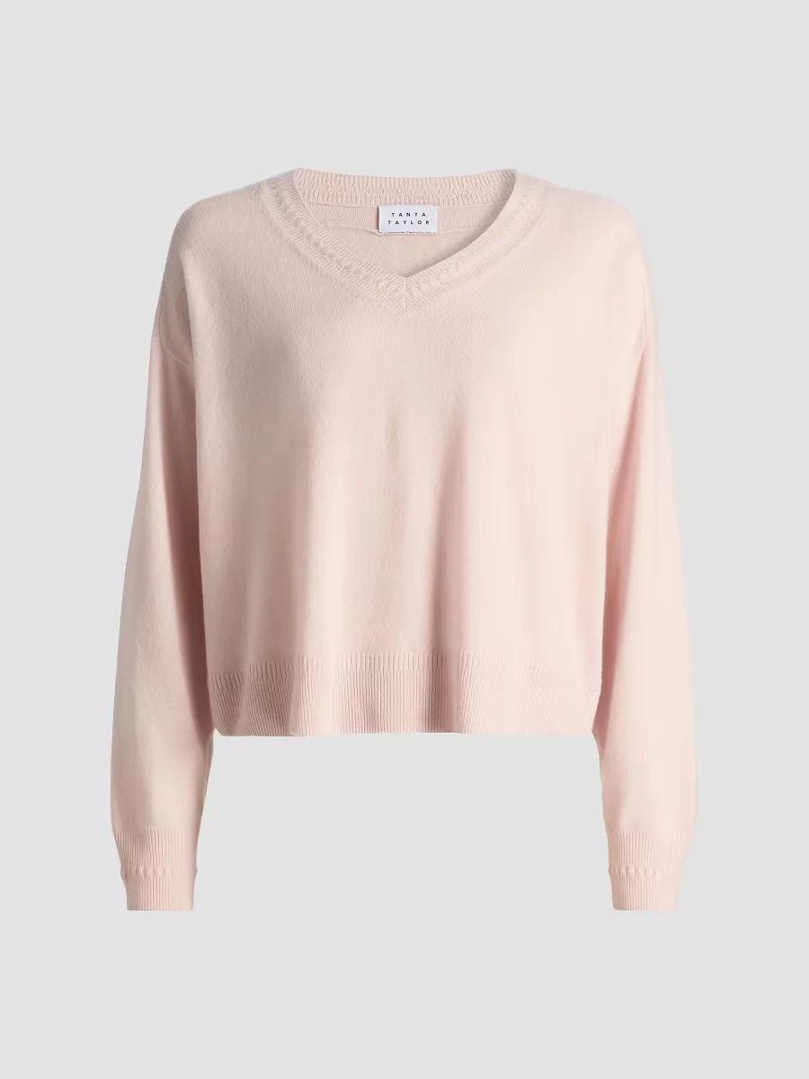 Audrey Cashmere V-Neck Sweater by Tanya Taylor