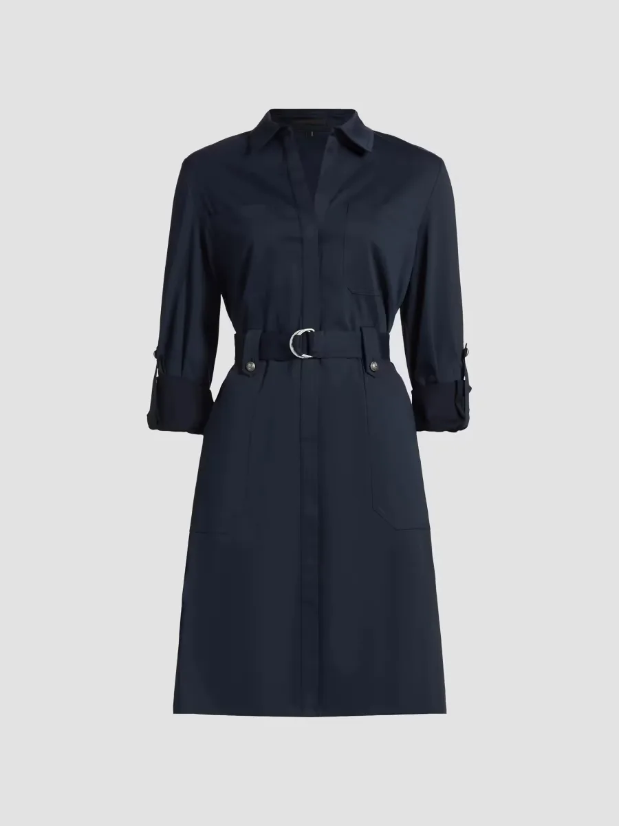 Caryss Belted Cotton-Twill Shirtdress