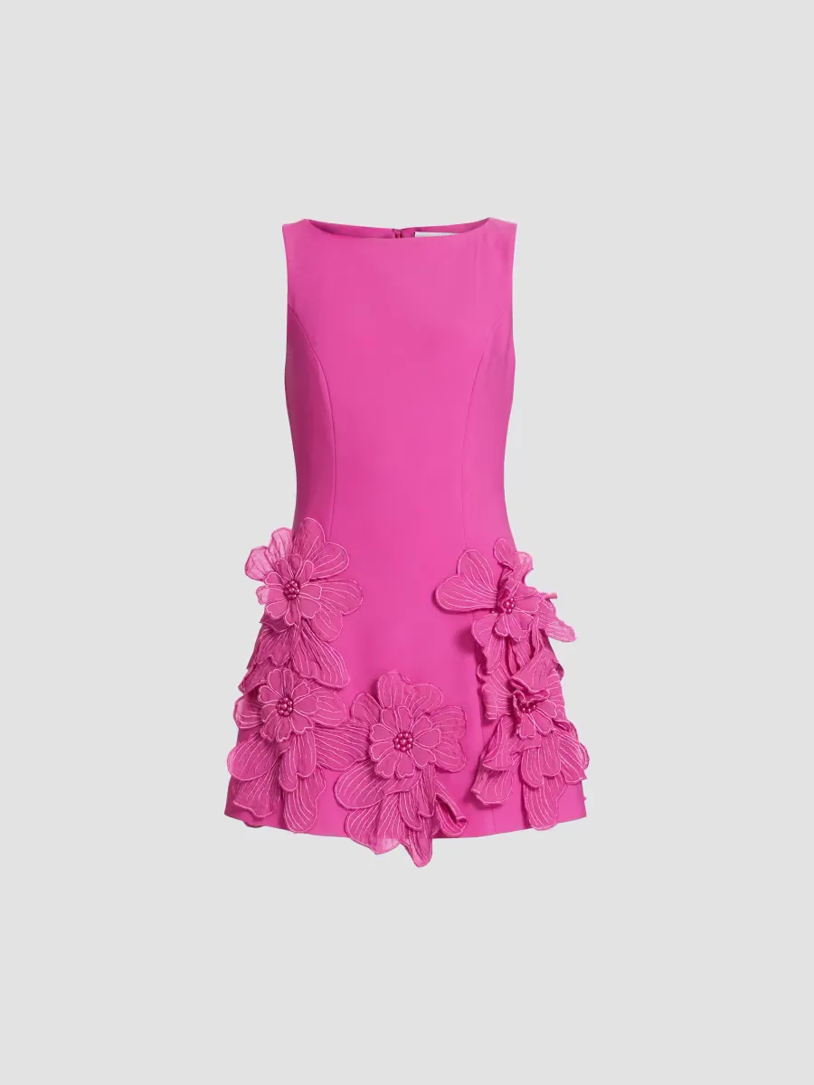 Janelle Floral Appliqu Minidress by Elliatt