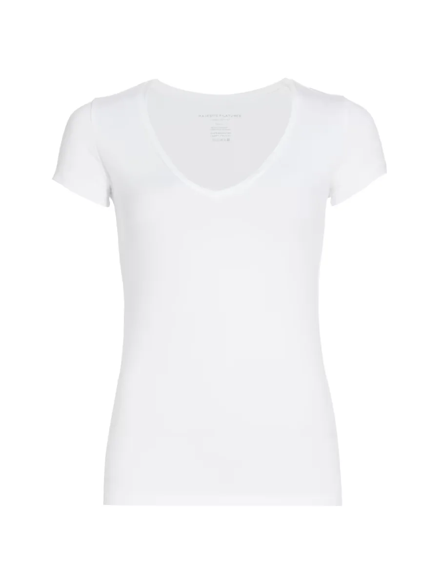 Soft Touch V-Neck T-Shirt by Majestic