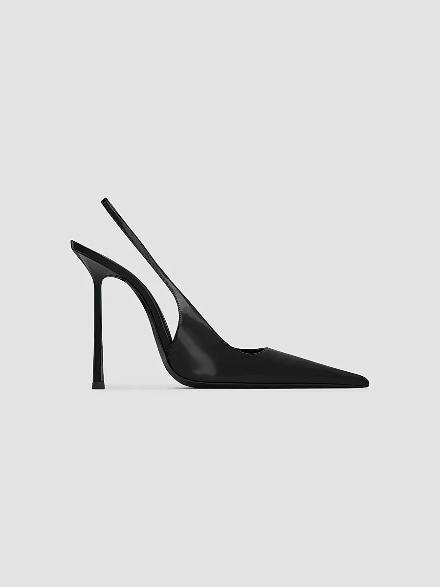 Vendome Slingback Pumps in Glazed Leather