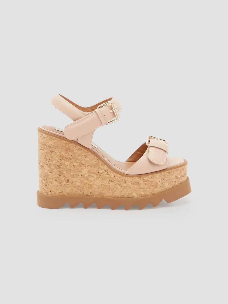 Sneakelyse 120MM Buckle Wedge Sandals by Stella McCartney