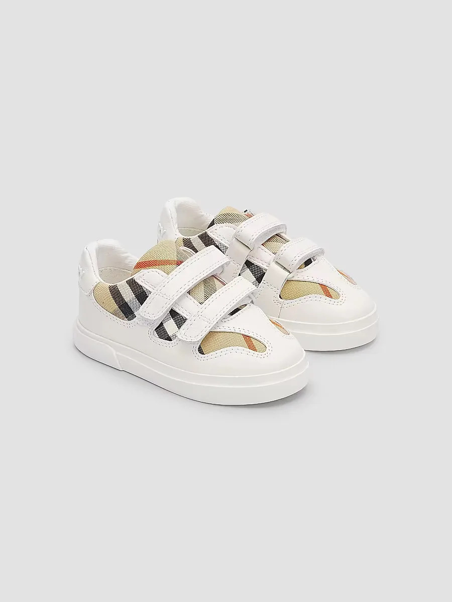 Noah Check Cotton & Leather Sneakers by Burberry
