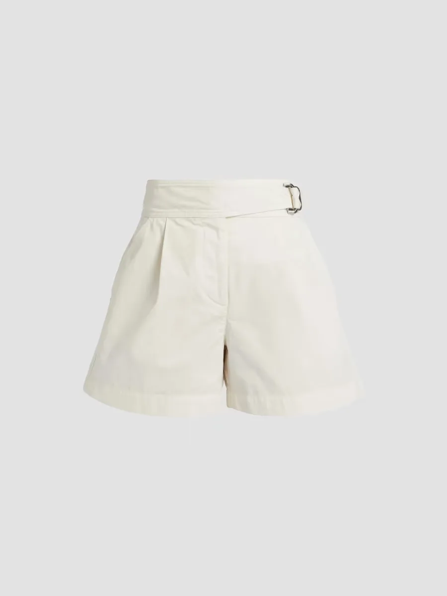 Belted Cotton Shorts